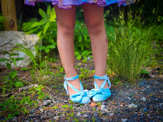 Ice Blue Velvet Heels