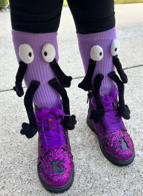 Pre Order Purple Sparkle Cat Combat Boots
