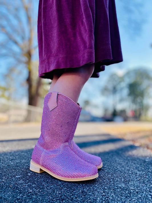 Pink gem cowboy boots