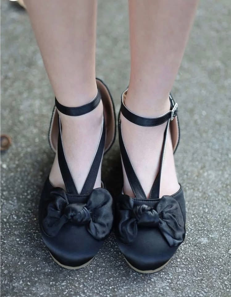 Black Satin Heels