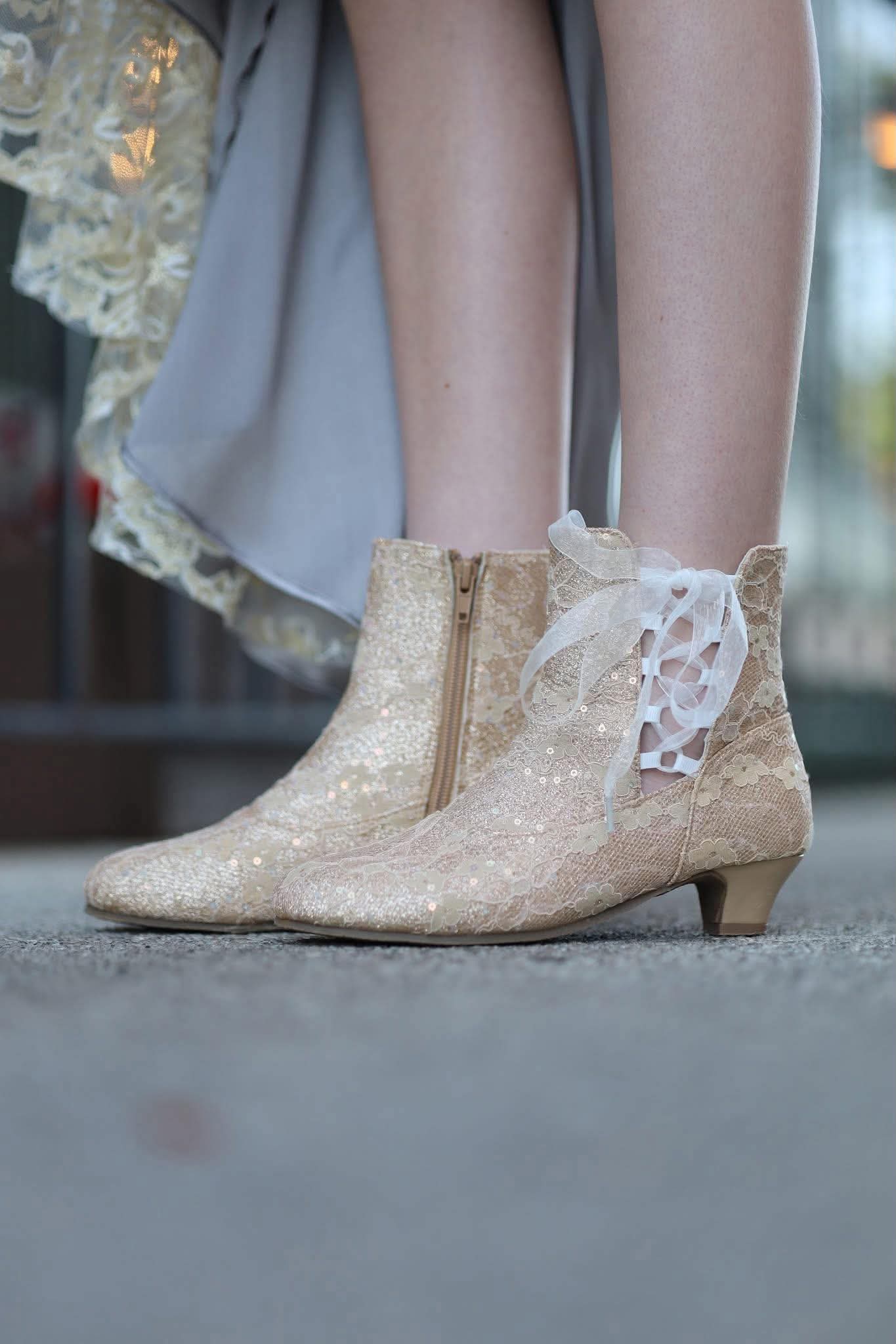 Pre Order Gold Lace Sparkle Penelope Heel