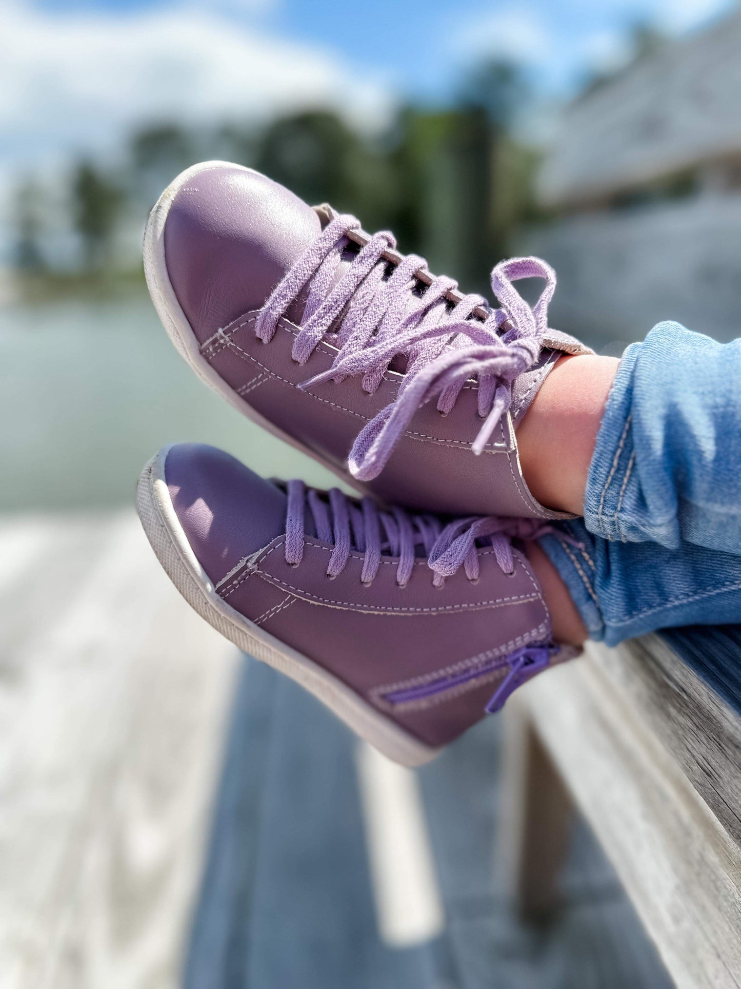 Purple  High-top Sneakers