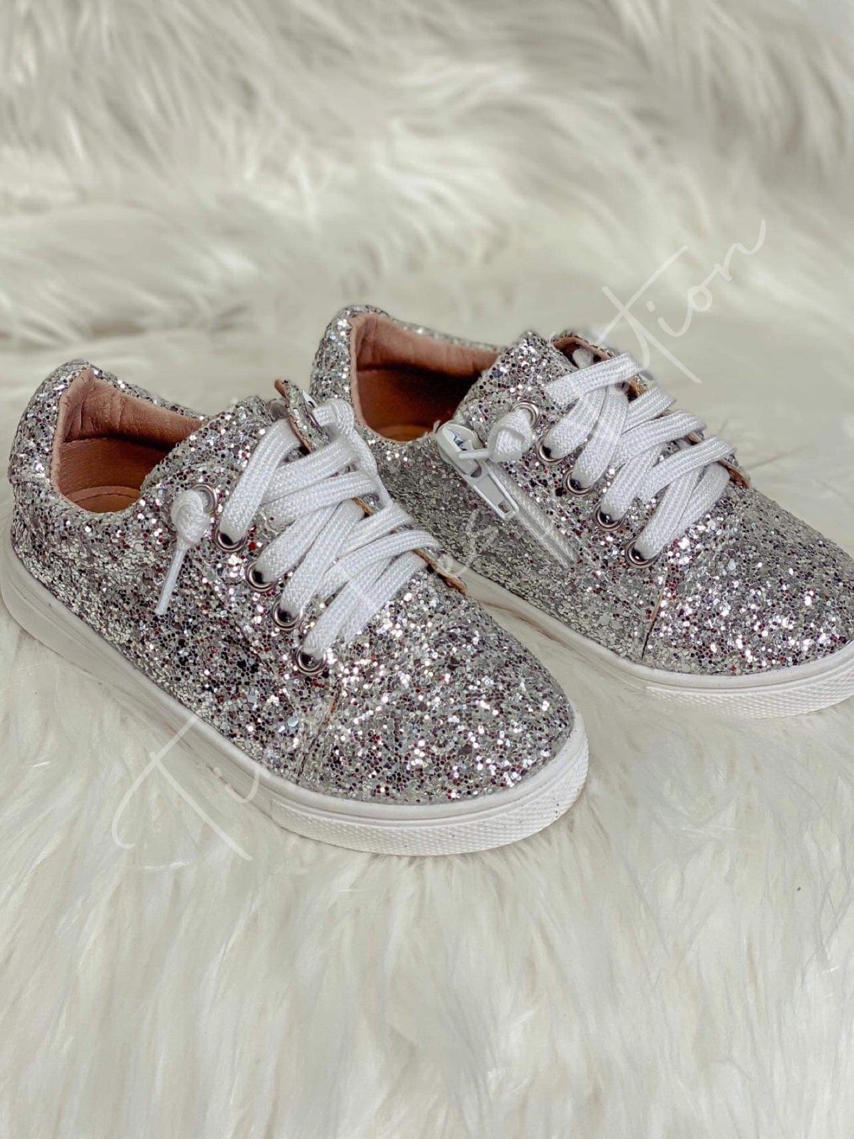 Silver sparkle sneakers